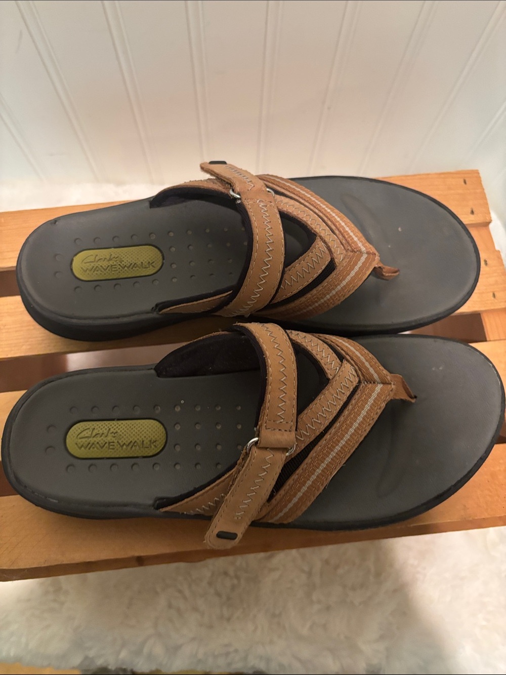 Clarks Wave Walk Women’s Canvas Thong Sandals Size 6 - Picture 2 of 4